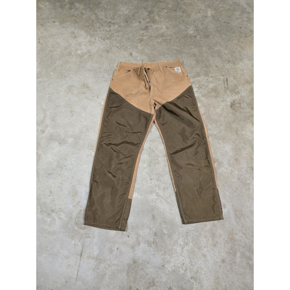 Vintage Carhartt WU256 Upland Hunting Pants Brown Canvas Brush Briar 40X32 USA